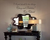 Wall Decal Quote Coco Chanel Quote-A girl should be two things- Classy and Fabulous