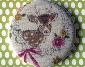 pocket mirror - Fawn wreath