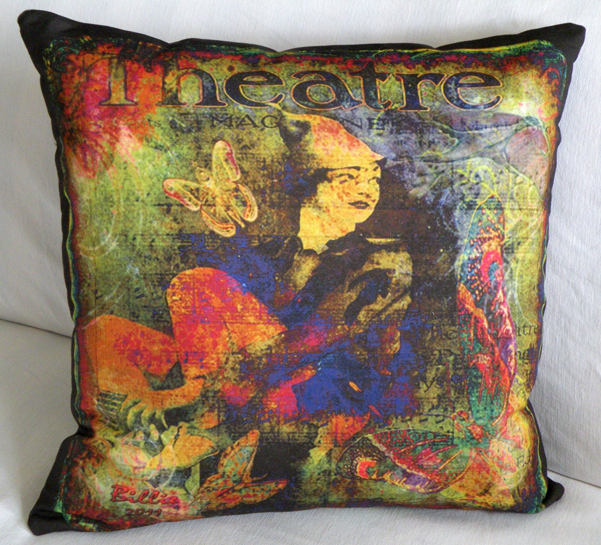 Decorative Pillow Cover - PETER PANS THEATRE - Roaring 20s - Fits 18x18 Insert  -  original design