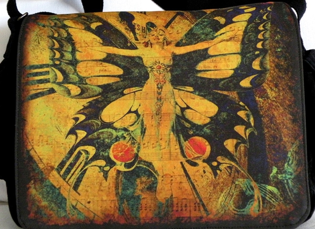 Laptop Bag - A Moment in Time - Fiber Art - Messenger Bag - Fits 13" To 17" Laptop - Original Design