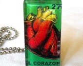 El Corazon Mexican Lotteria Pendant