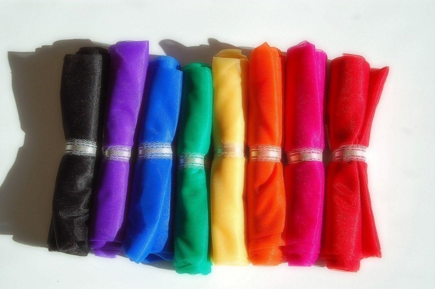 Extra Large Play Silk Set of 6 - made from Chiffon - YOU PICK COLORS