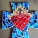 Large Mosaic Sacred Heart Cross