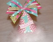 Pink, Aqua, and Lime Chevron Zig Zag and Polka Dots Party Hat