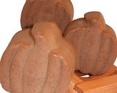 CLEARANCE - Pumpkin Spice Handmade Cold Process Soap Bars - pumpkin shape - Limited Holiday Edition