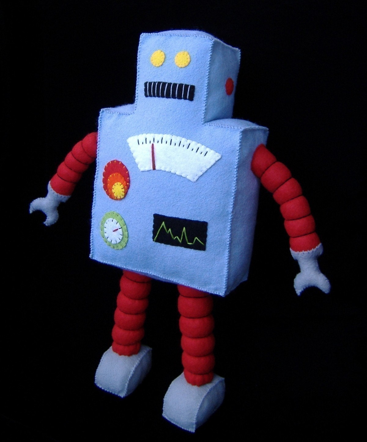 Retro Robot Plushie DIY Felt Doll PDF Pattern