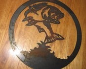 Large Mouth Bass   - Metal art
