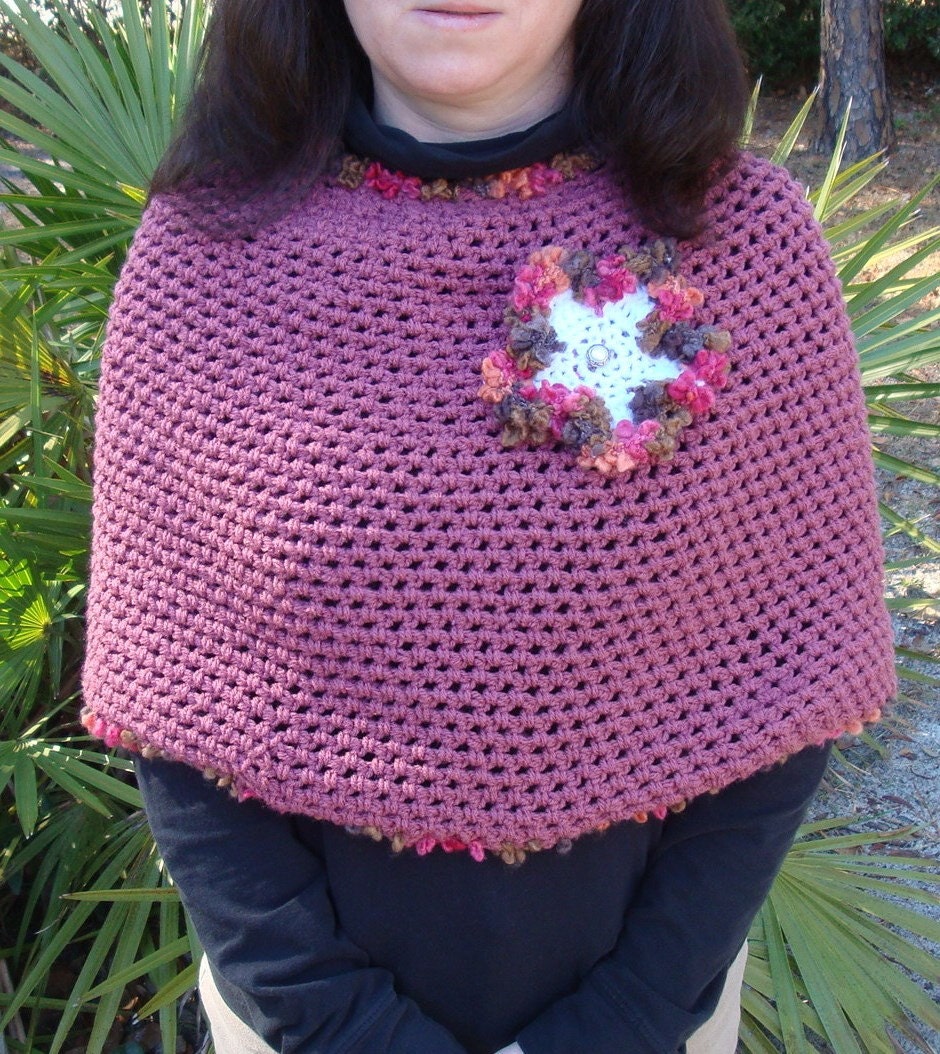 CLEARANCE Crocheted Flower Power Shawl