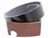Bottle Opener Belt Buckle, XL Hammered Style with Rust Finish