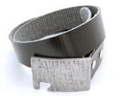 Belt Buckle Bottle Opener, Hammered Angled Style with Natural Finish