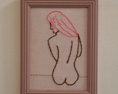 Yvette - nude embroidered portrait