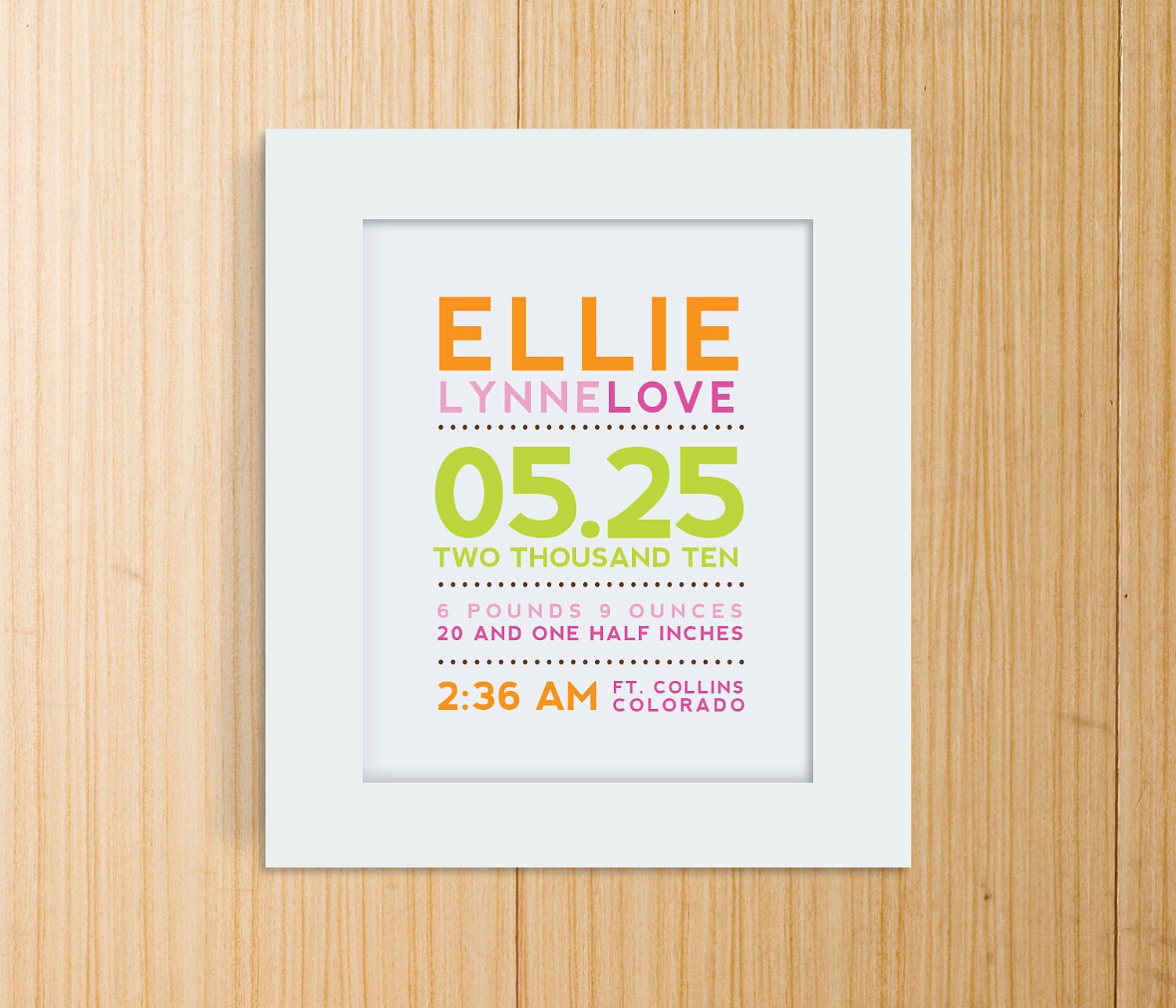 Modern Typography Birth Print