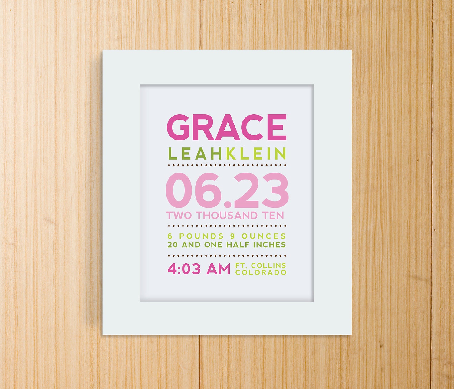 Modern Typography Birth Print