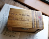 Rustic Woodburned Ring Bearer Box -Birch Forest