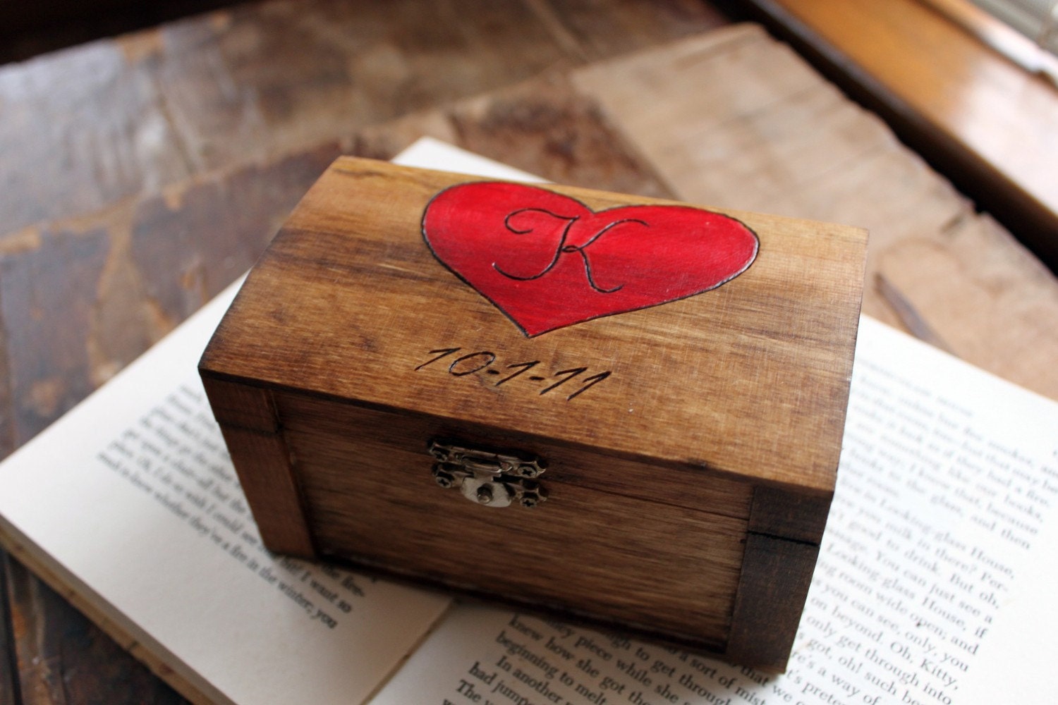 Rustic Woodburned Ring Bearer Box