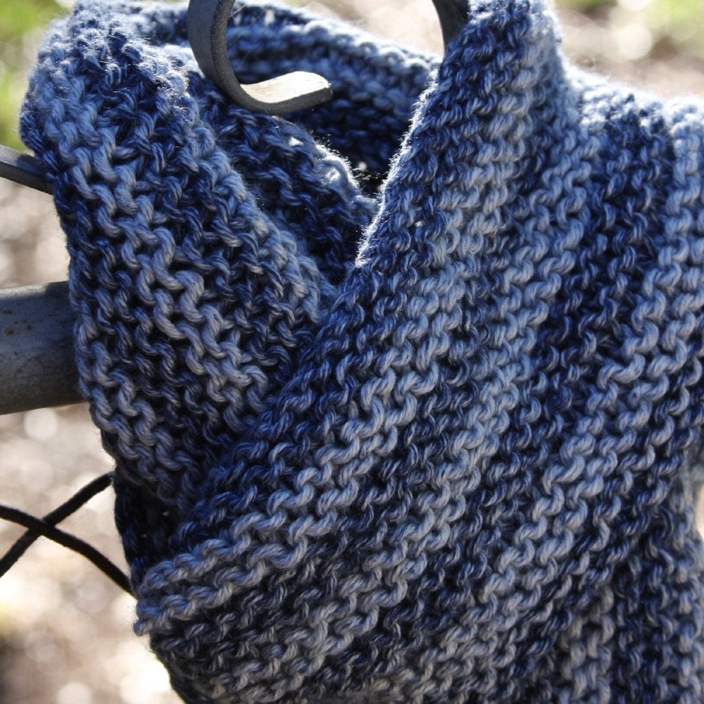 SALE Blue Stripe Scarf Skinny Light weight cotton