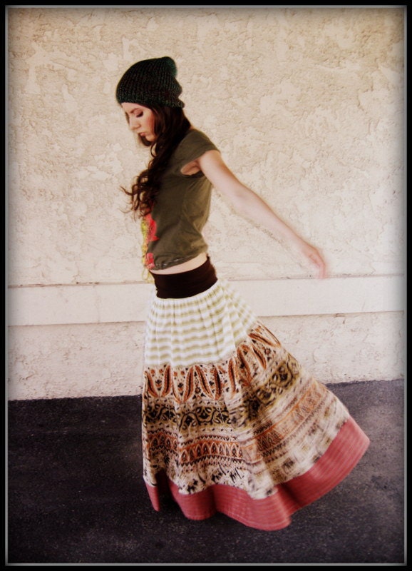 CUSTOM Made to Order LOVE Long Hippy Vintage TIERED Gypsy Skirt