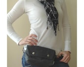 Large Convertible Hip Pouch - Waxed Canvas in Charcoal