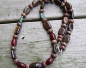 Bronzite Turquoise Carnelian Artisan Gemstone Necklace