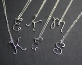 6  Bridesmaids Bridal Party Initial Necklaces Sterling Silver Custom Wedding Jewelry Six- by I Heart This