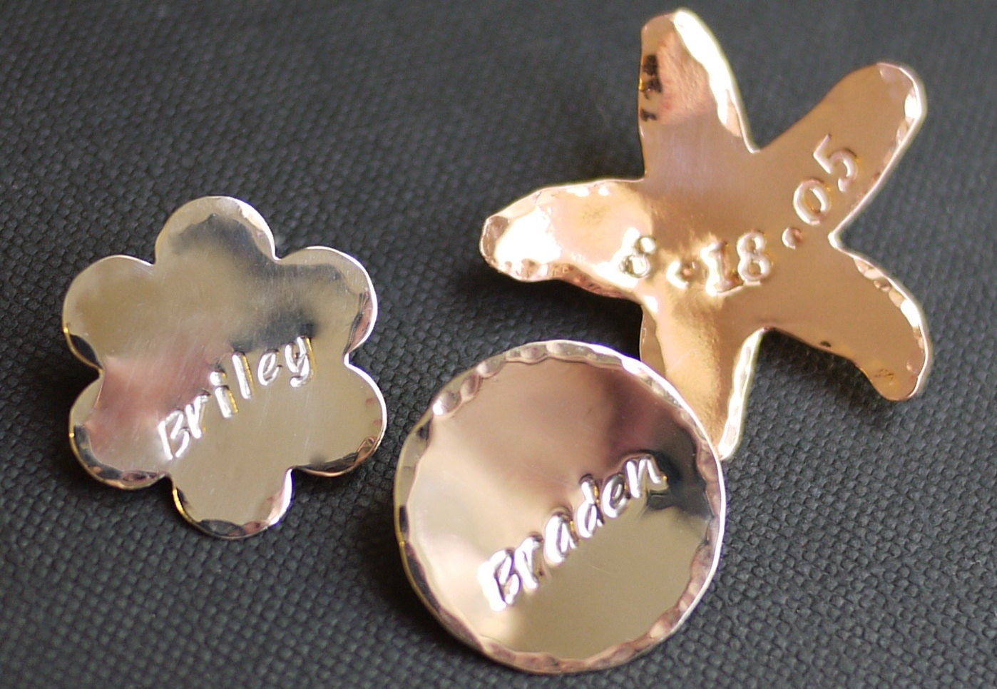 Add On ONE Slider Charm to the Sterling Silver Handstamped Charm Bracelet on Adjustable Leather - I Heart This