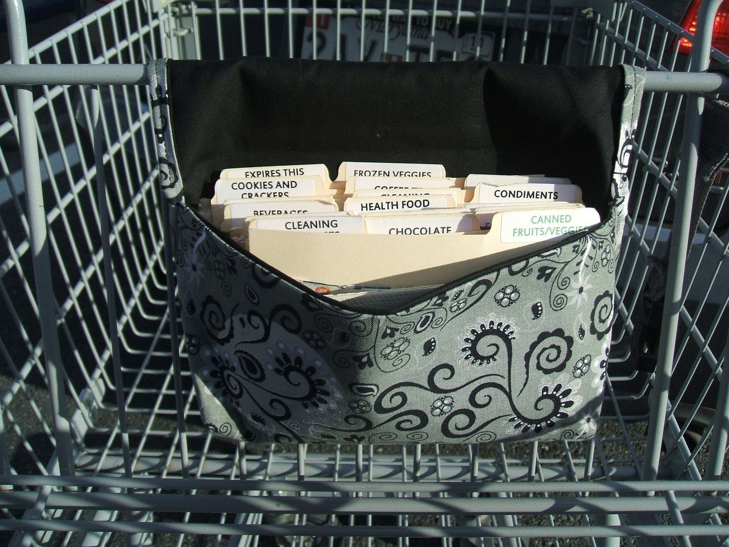Coupon Organizer Holder  Purse Organizer Grey Silver Magical Fabric