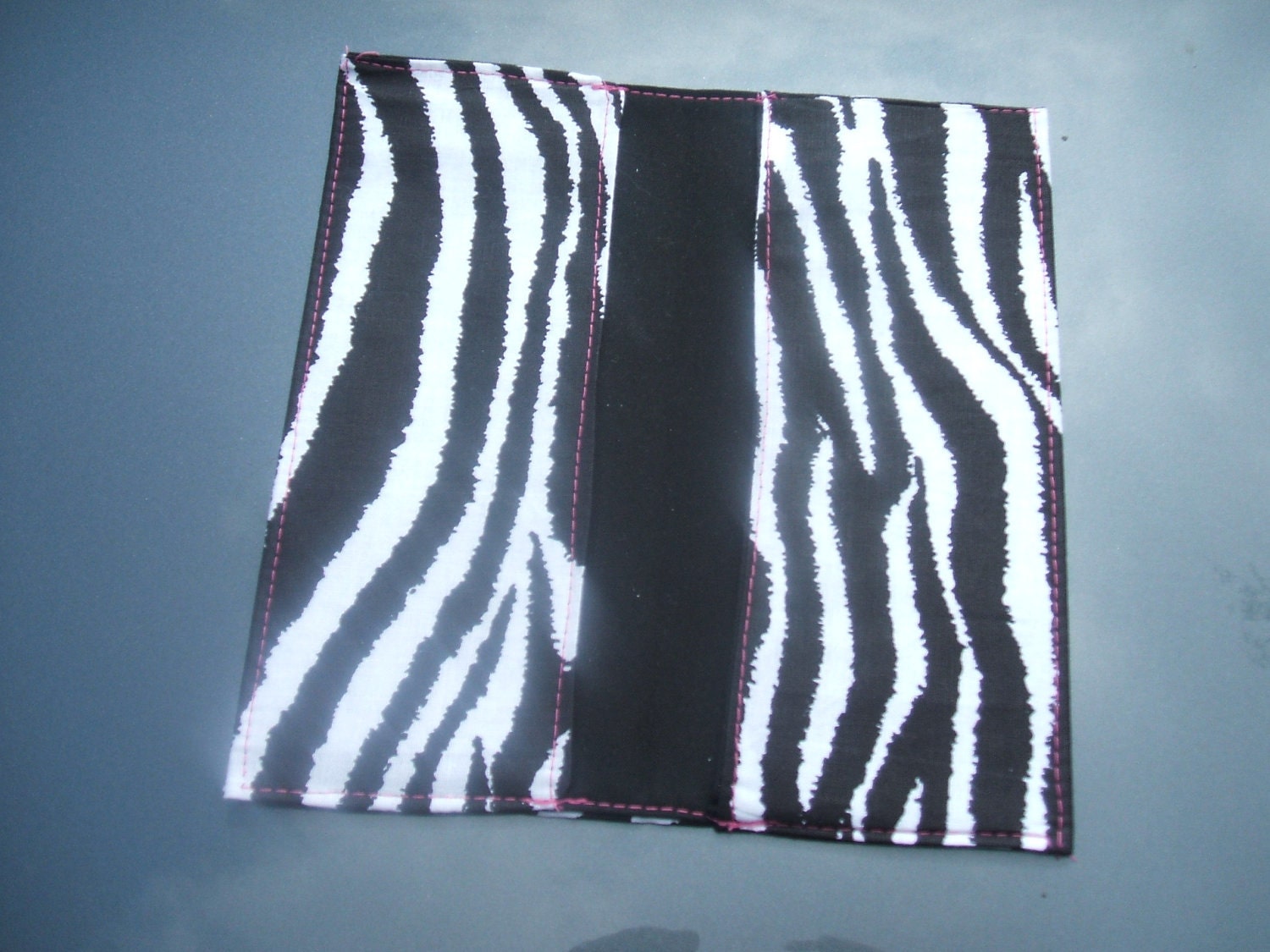 Checkbook Cover Zebra Print Fabric with YOUR choice of lining color