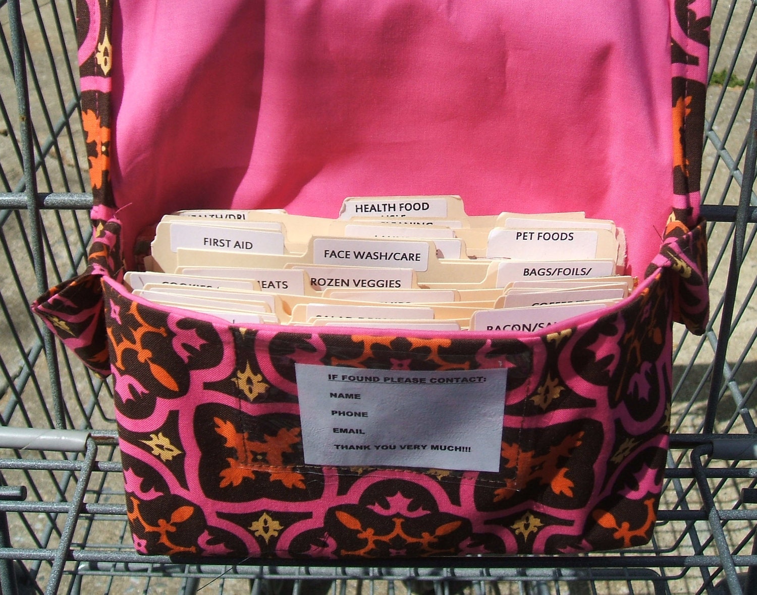 Mega Large Coupon Organizer Pink and Brown Geometric