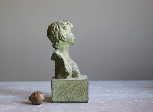 Chalkware Bust of Victorian Boy