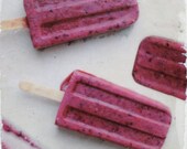 Popsicles: Mixed Berries, Original acrylic and transfer painting, SALE