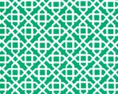 Laminated Cotton Fabric---Green Lattice  Honey Child by Sis Boom --- Yardage
