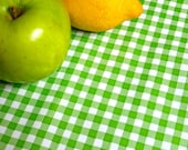 Kiwi Green Gingham Oilcloth Yardage 