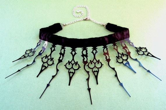 Steampunk Choker/ Necklace Goth Noir Made to Order- There is Time Enough