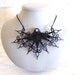 Gothic Necklace with Clock Hands and Crystals- Waltzing Through the Golden Age In Black