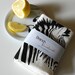 Zebra Hand Screen Printed Tea Towel Pair Black on White- flour sack towel- dish cloth- bar towel- animal towel- foodie gift-