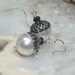 Wedding Acorn Earrings Sterling Silver Hooks Bridal White Swarovski Pearl, Crystal Color Choice Spring Mothers Day Gift
