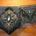 Brass Butterfly Turquoise Belt Bag in Black