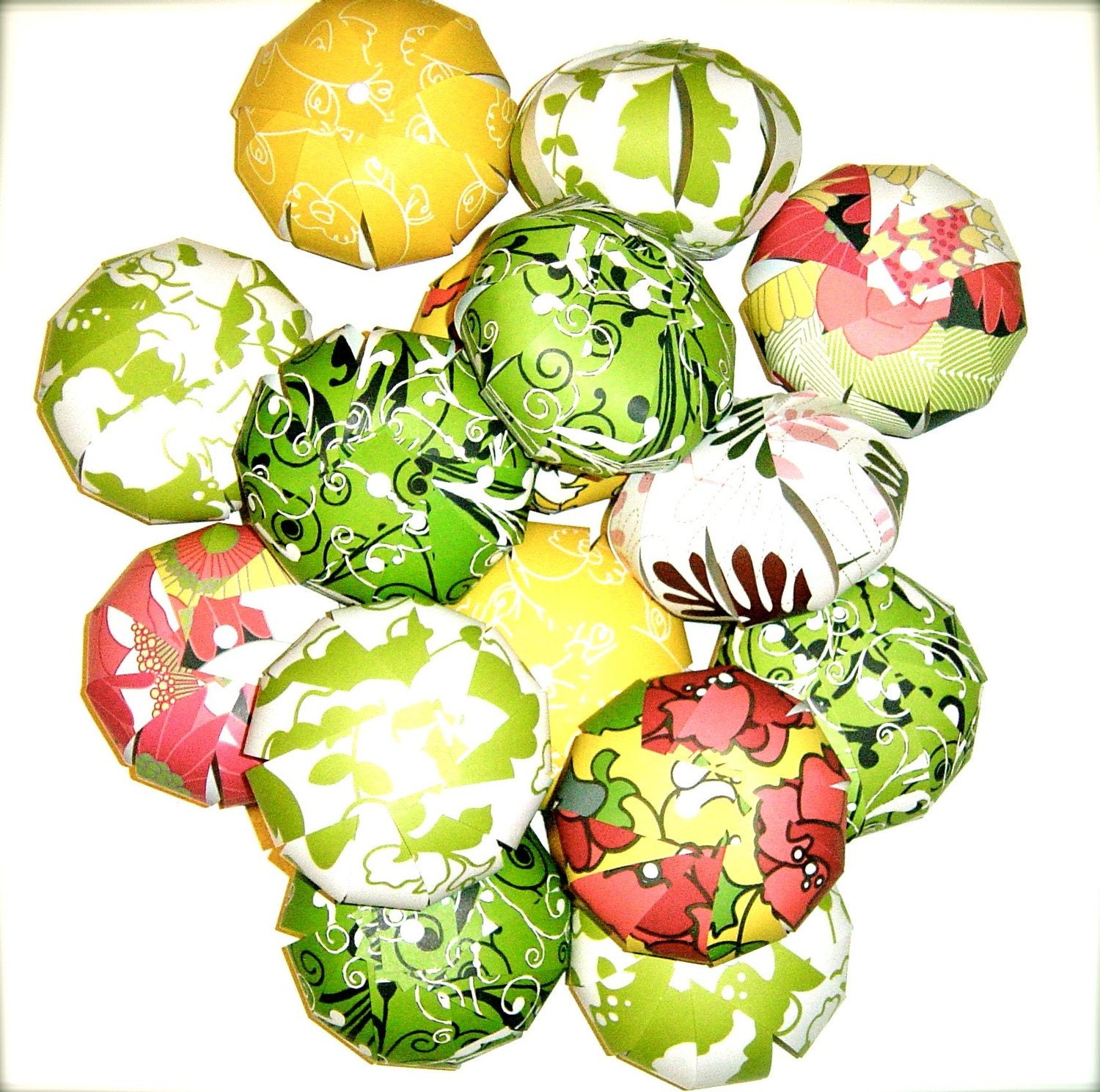 15 Paper Saucy Sweet Sangria Pom Poms Balls Tangerines pomegranates photo props  ornament collection garland place holders 