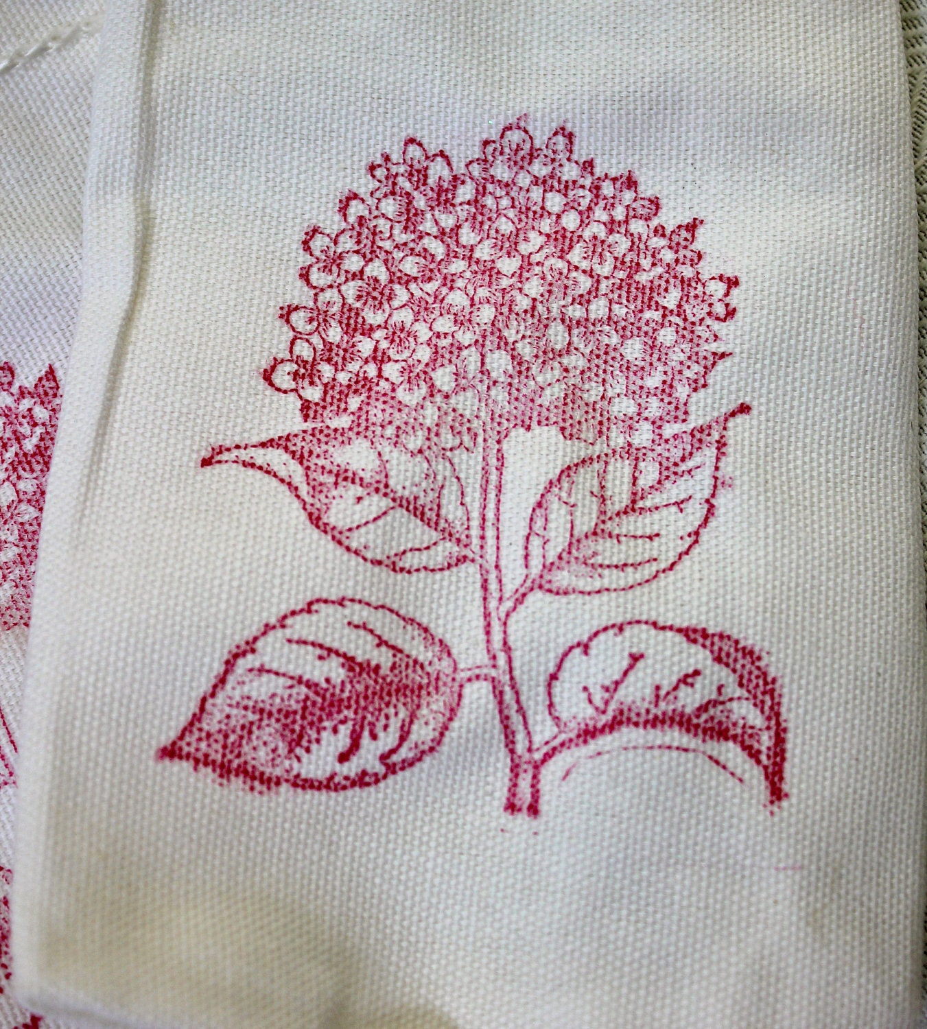 5 PINK HYDRANGEA 4 X 6 100% Cotton Pouches  Ready to Fill bags