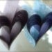 SALE Paper Hearts Wedding Garland Banner Vintage French Papiere Chocolate Brown and Indigo Hues of Blue Hand Crafted OOAK Shabby Chic