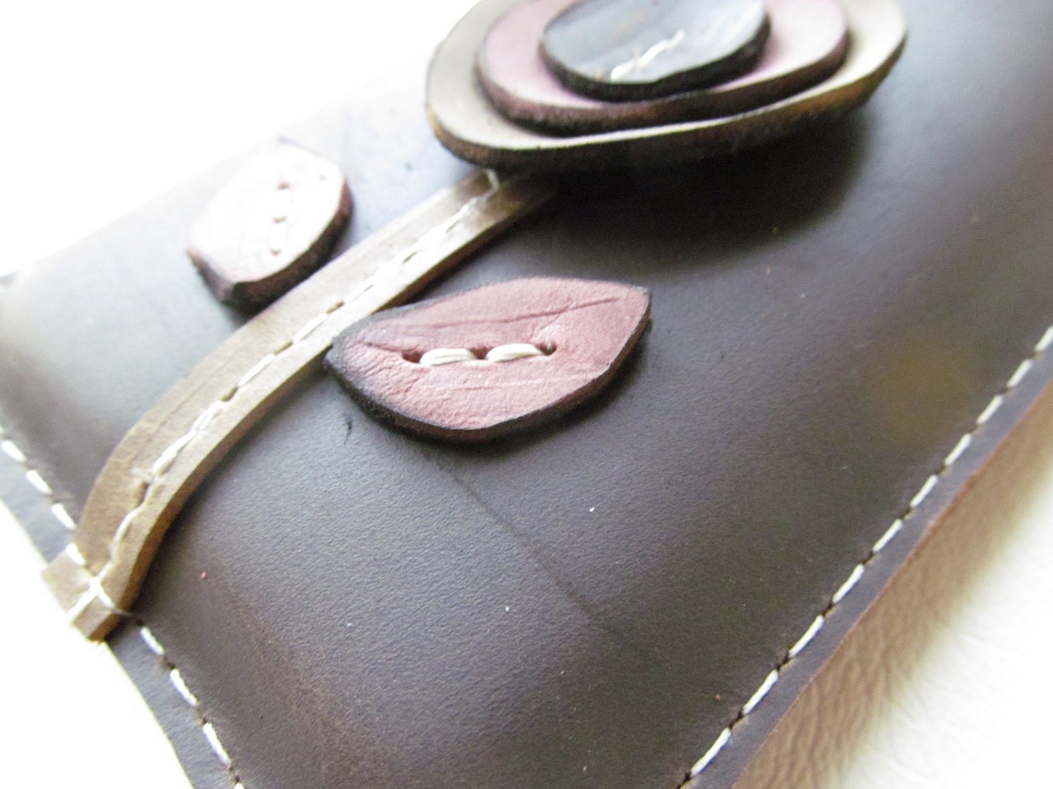 leather i Phone I Pod Android phone case with posy and free customization