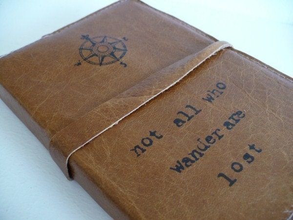 leather journal handprinted custom for you