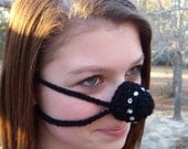 Black Bling Nose Warmer, Teen, Tween, Woman, Nose Cozy, Crocheted, Cold Nose, Adult