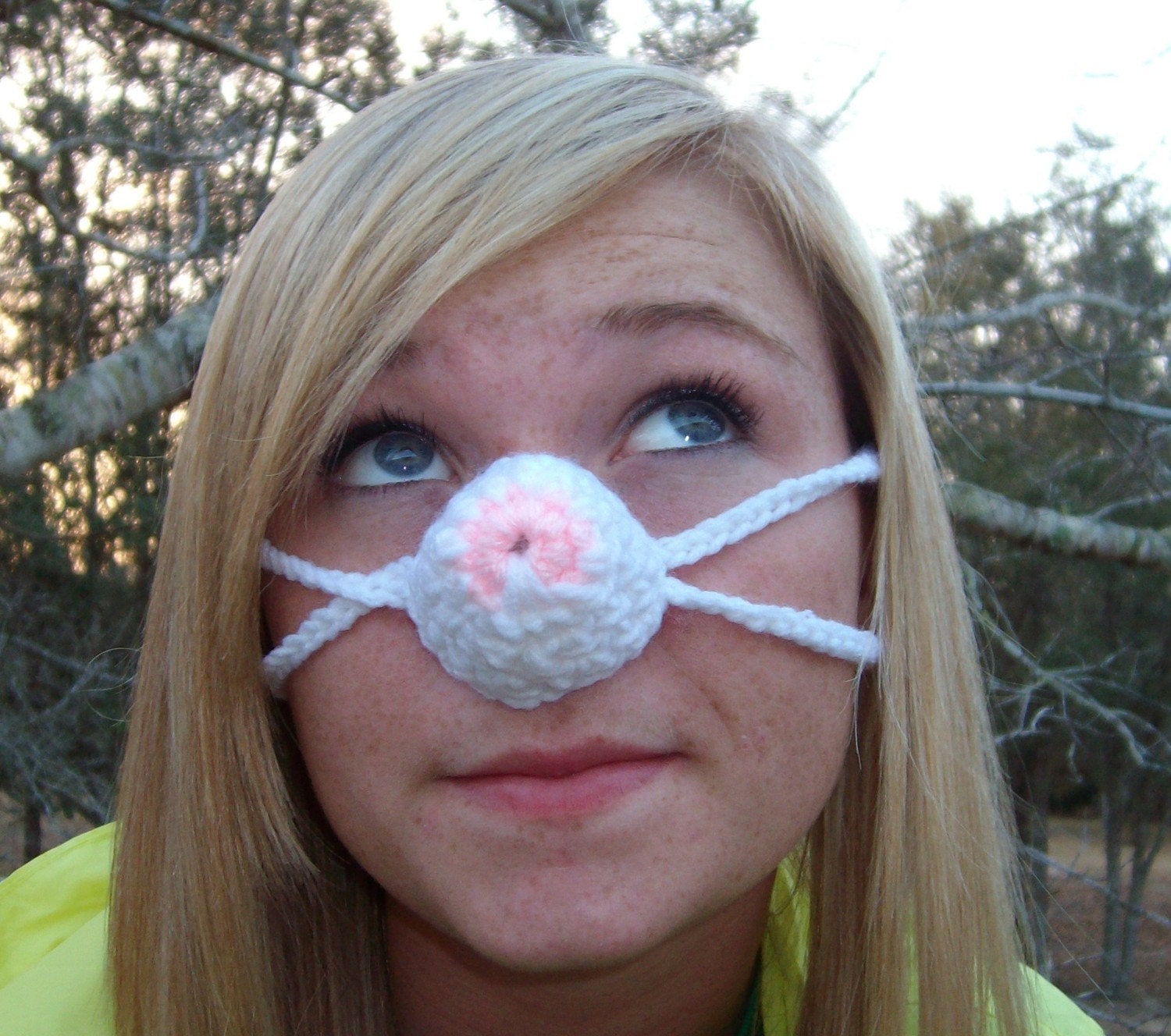 Bunny Nose, Nose Warmer, Easter, Teen, Tween, Woman, Nose Cozy, Crocheted, Cold Nose, Adult