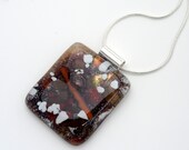 Fused Glass Jewelry, Fused Glass Pendant CANDY CRUNCH