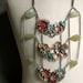 Atlantis Garden - Steampunk Goddess Breastplate Necklace with Enamel Flowers and Watch Gears