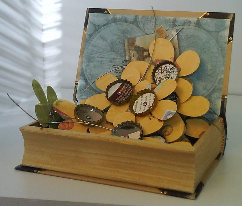 Handmade Transportation Bottlecap Flower Magnets