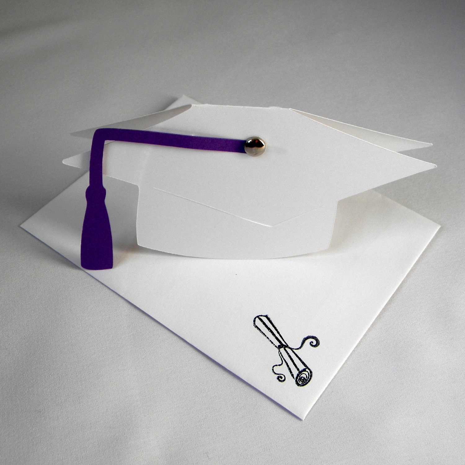 Graduation Card - Cap White Customize in Your School Colors Il_570xn