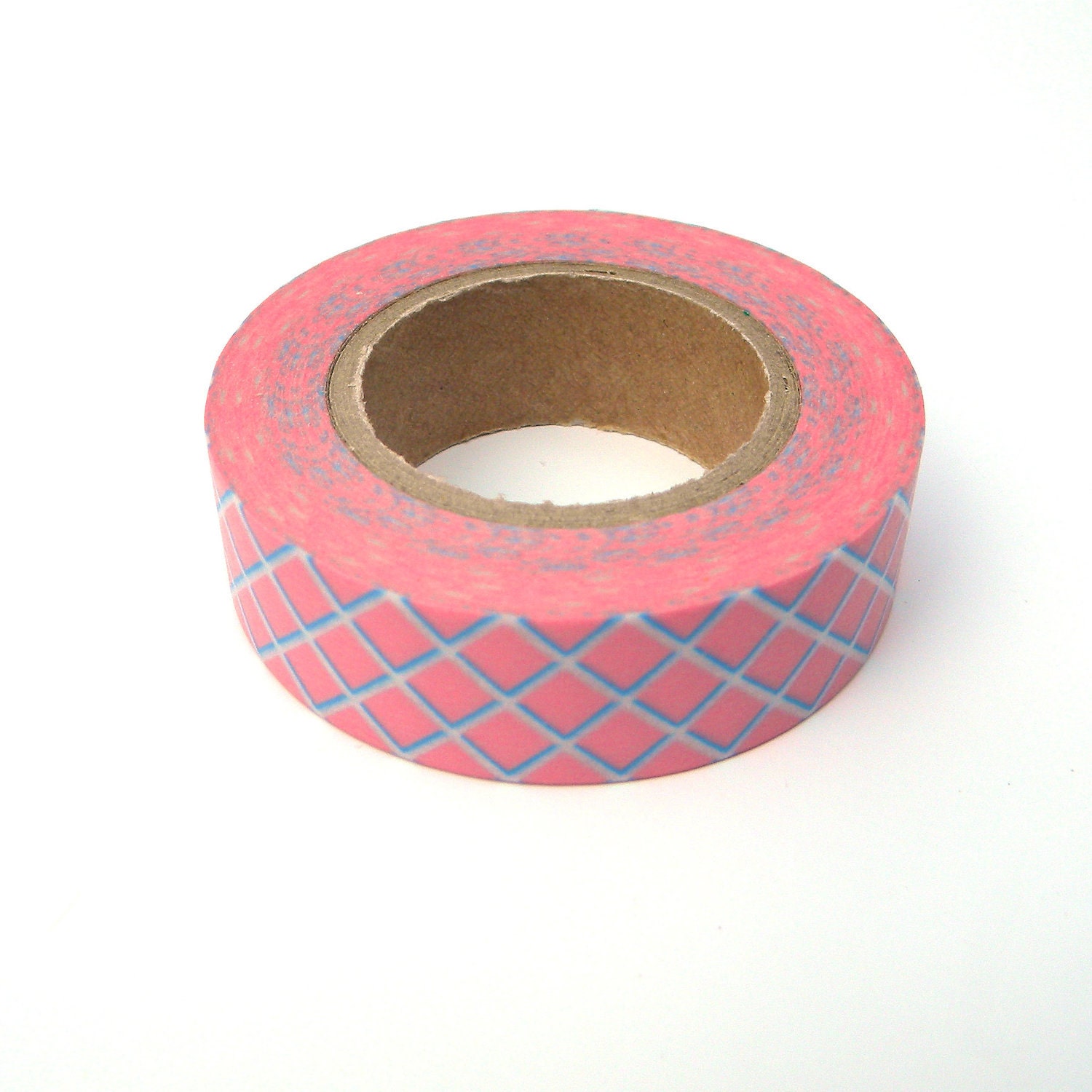 Pink Washi Tape, Japanese Masking, Diagonal Grid, Vitamin Supplement, Mark'sphere Il_570xn