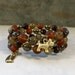 Brown Banded Agate, Vintage Glass and Gold Vermeil OOAK Scottie Coil Bracelet - B-200s